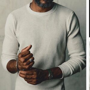 imogene + willie long sleeve thermal crew in ash - size medium